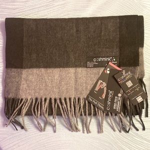 NWT men’s gray and black Cashmink scarf made in Germany
